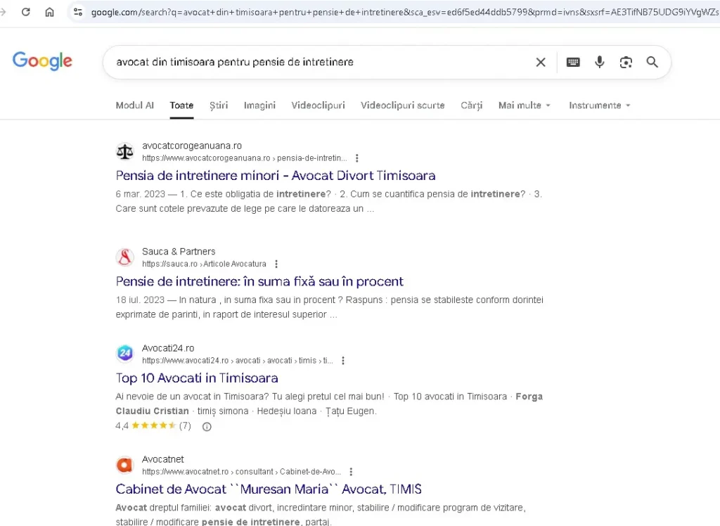 căutările pentru avocati cu Google clasic