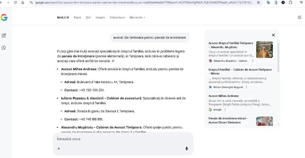 Cautare de avocati cu Inteligenta artificială de la Google