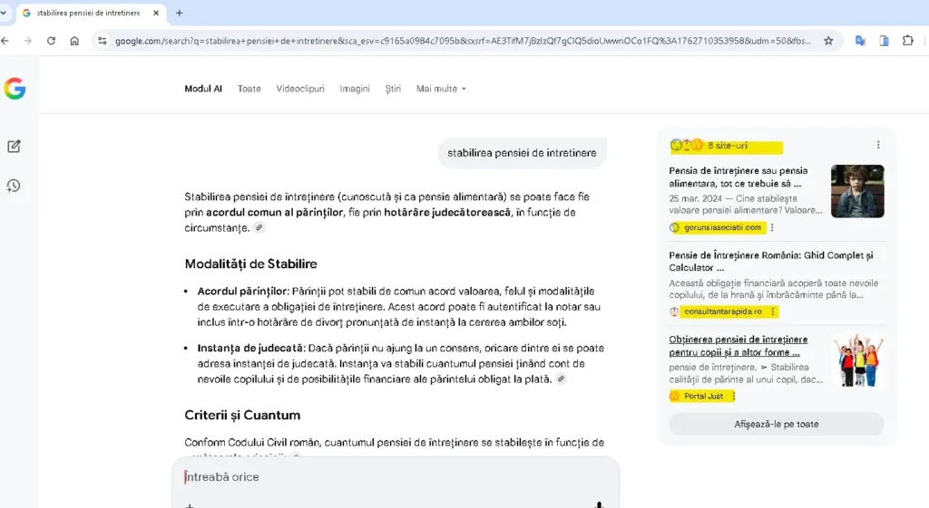 cautare avocati pensie cu asistent Gemini